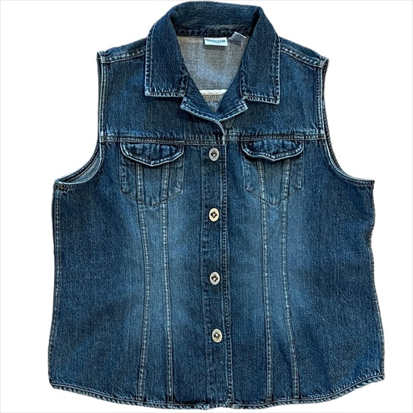 Chico's Jackets & Blazers - 💖HP 💖CHICO'S Plus Size Denim Vest Twist Grommet Closure Chico's Size 3 / US 16